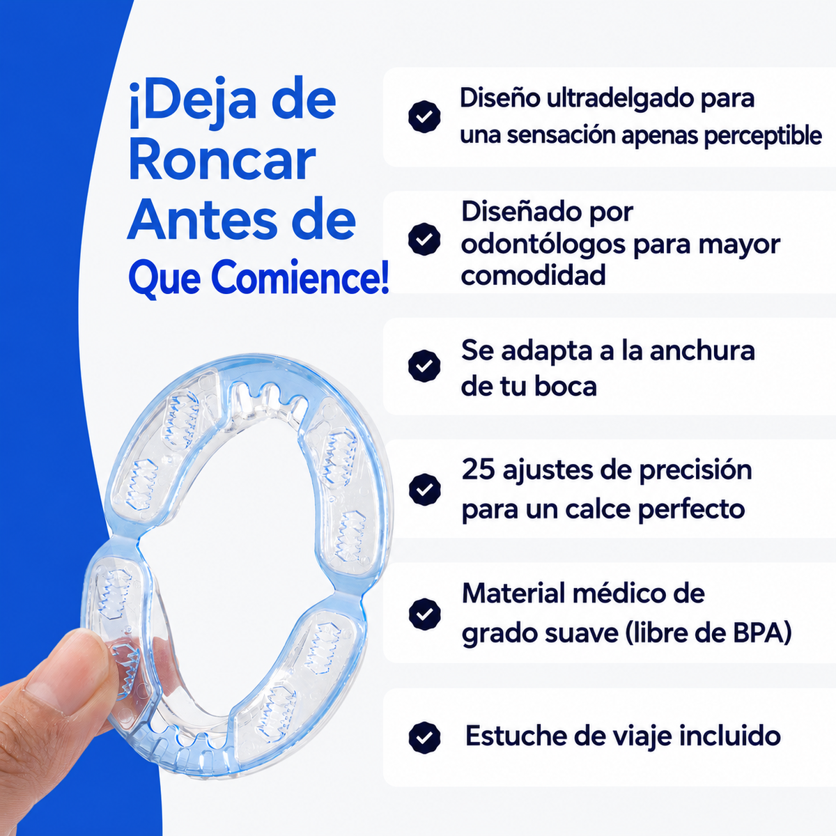 Protector bucal anti ronquido